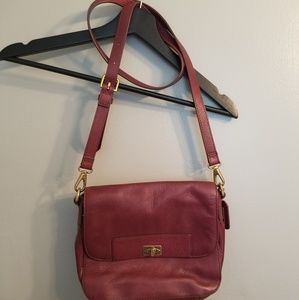 Maroon Leather Fossil Cross Body